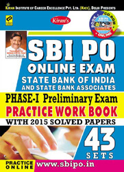  Kiran prakashan sbi po book | Sbi Po Online Exam Phase I Preliminary Exam Practice Work Book 43 Sets English Medium (With Cd) |  1650