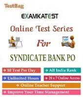 Syndicate bank recruitment  | 1 Month