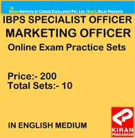 kiran online test | online test for ibps specialist officer marketing | 10 Set
