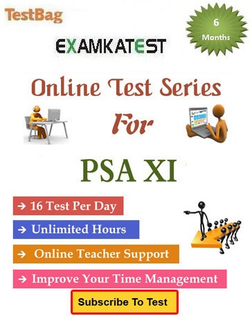 Online practice test for psa class 11 | 12 Months 