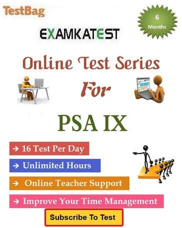 online mock test for psa class 9 ( 6 Month) 